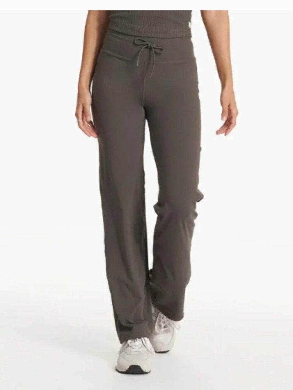 Vuori Daily Wide Leg Pants Brown Green Women’s Large | High Rise Drawstring